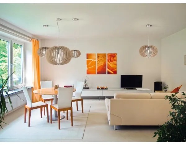 Eglo 95042 - STELLATO kábellel függesztett csillár, 1xE27/60W/230V, átm. 70 cm, bézs