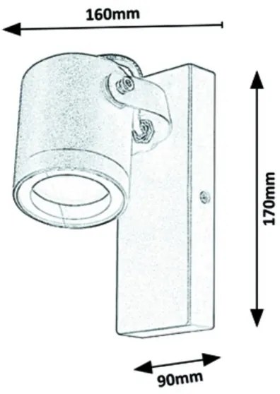 Rabalux - Kültéri fali spotlámpa 1xGU10/35W/230V IP44