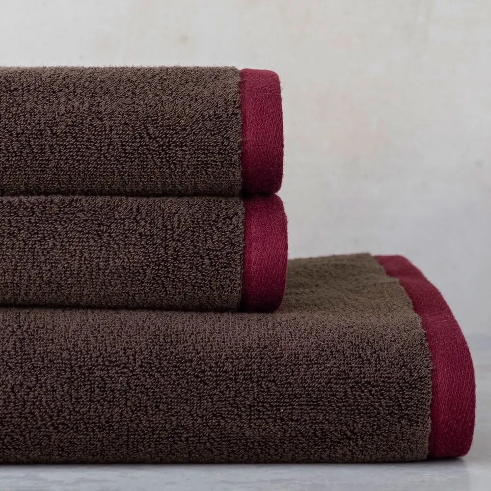 Barna frottír bio pamut törölköző szett 2 db-os 40x55 cm Soft – Mette Ditmer Denmark