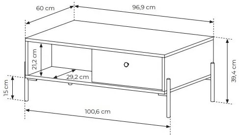 Dohányzóasztal Scandia 2S (scandi tölgy + scandi fenyő). 1071391
