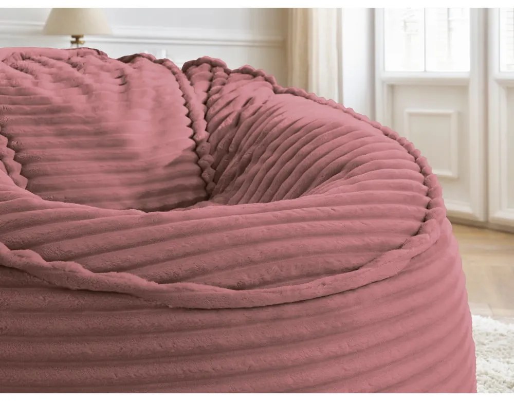 Rózsaszín kordbársony babzsákfotel Socrate – Bobochic Paris