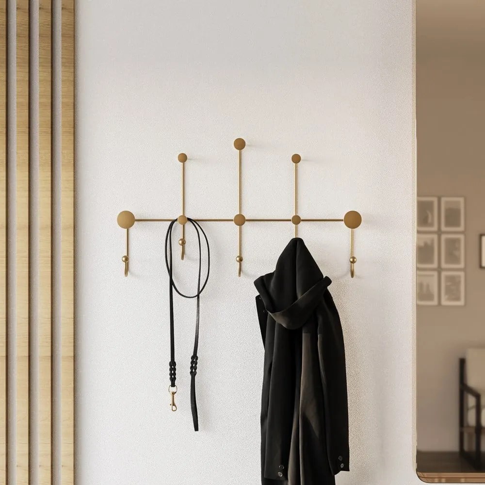 Aranyszínű fém fali fogas Dama – Kalune Design