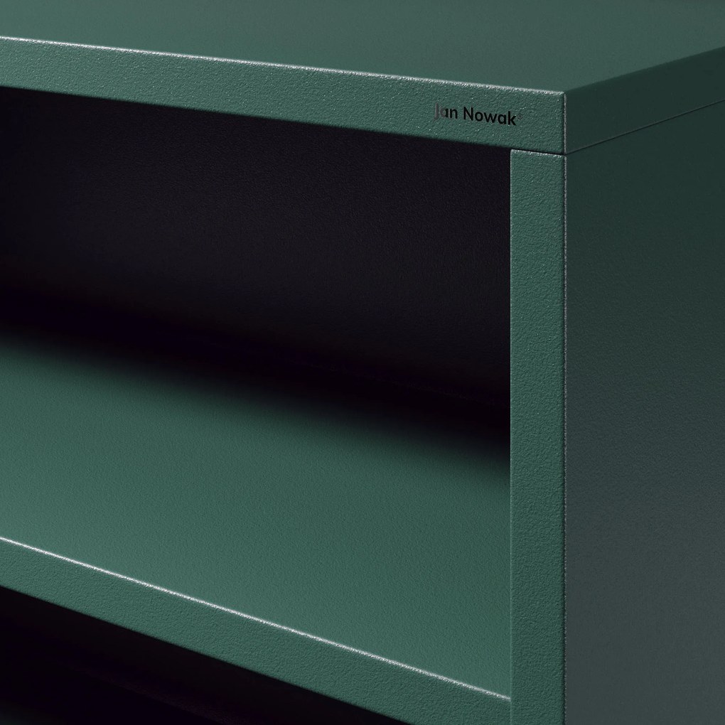 Alacsony polcos szekrény LUCA , 1000 x 900 x 350 mm, Modern: palack zöld