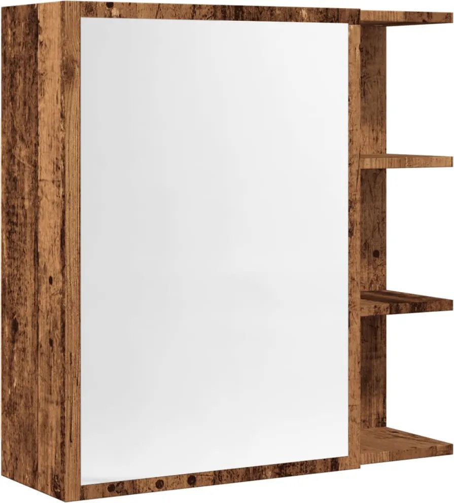 vidaXL antik fa színű szerelt fa tükrös szekrény 62,5 x 20,5 x 64 cm