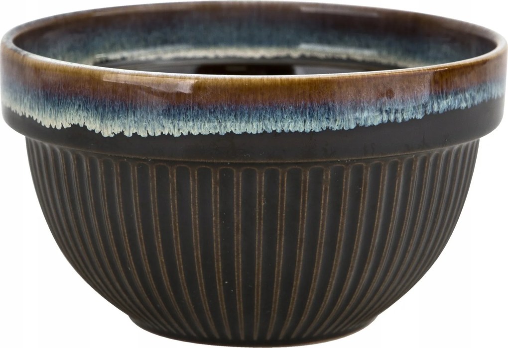 Kerámia tál 13,5 x 7,8 cm Rib Bronz