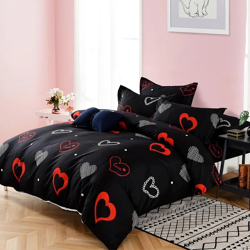 Pamut ágynemű Homa ROMEA BLACK 7-rézes 140X200 cm