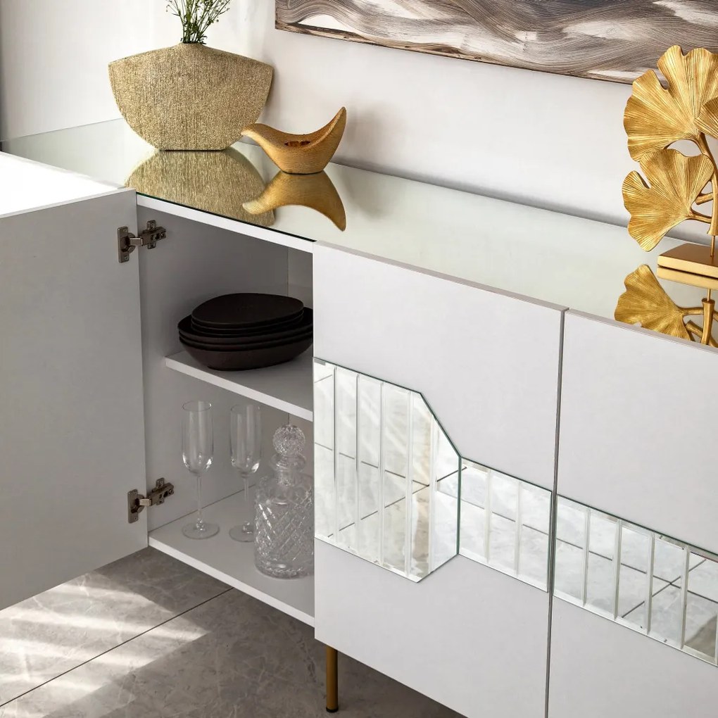 Milan komód, fehér-arany, 180 cm – TR552NOS1804