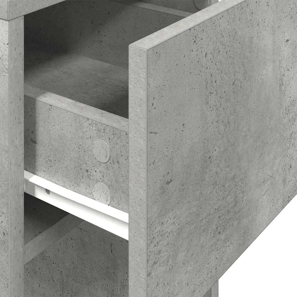 számítógépes toronyállvány fiókkal betonszürke 30x44x74cm beton
