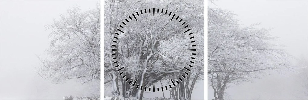 Kép - fehér tél (órával) (90x30 cm)