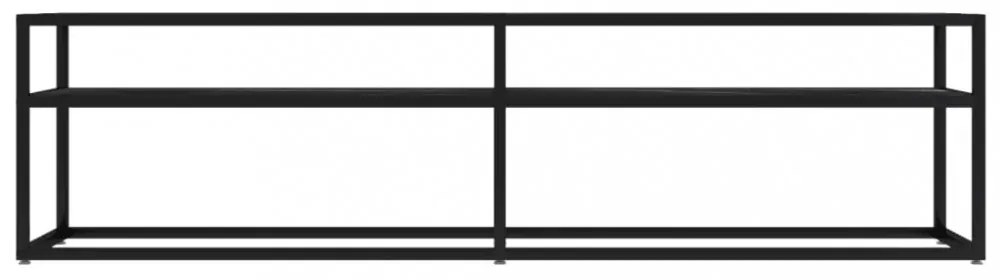 fekete márvány színű edzett üveg TV-szekrény 160x40x40,5 cm