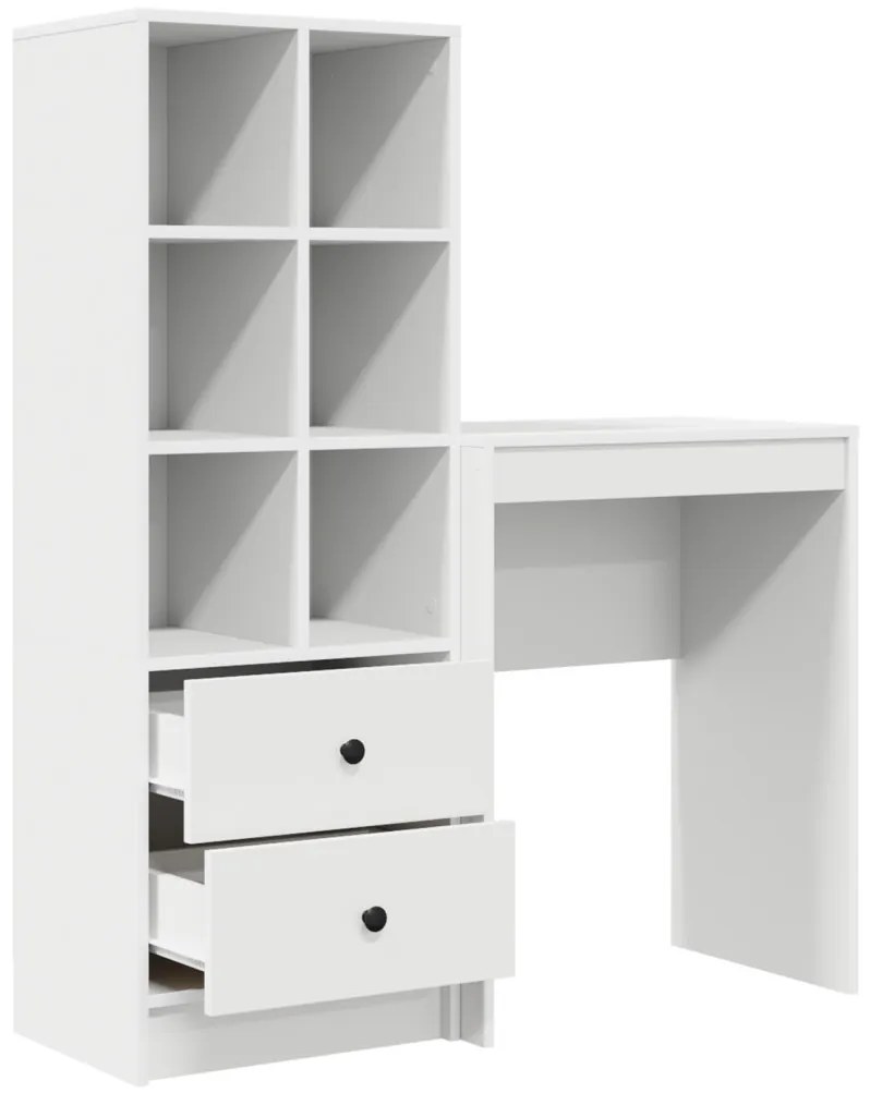 Tárolóval rendelkező íróasztal 2 pcs Fehér 45.5 x 34 x 127 cm