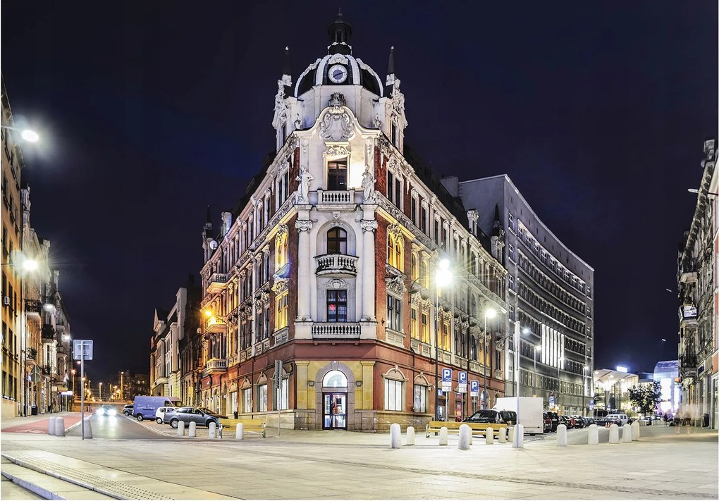 Fotótapéta Éjszakai város Perspektíva Építészet Nyugalom 300x210 +ragasztó