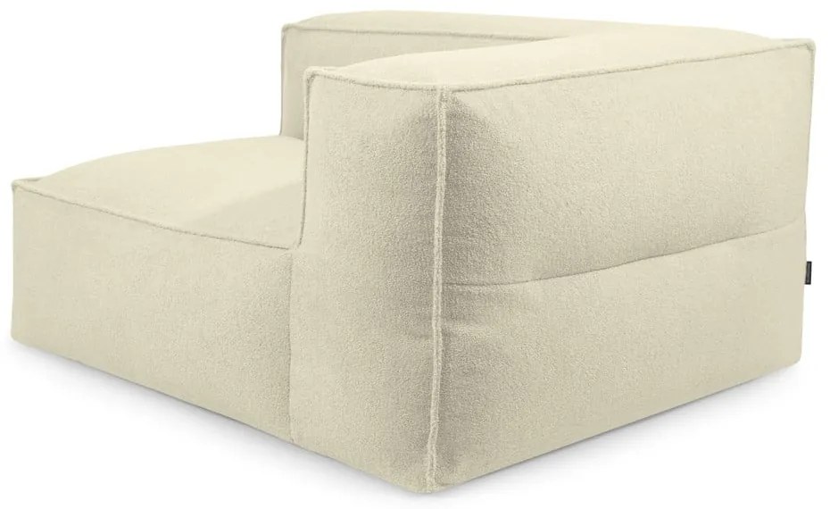 Világosszürke buklé babzsákfotel Mass Corner 150 Left – SLOWDOWN