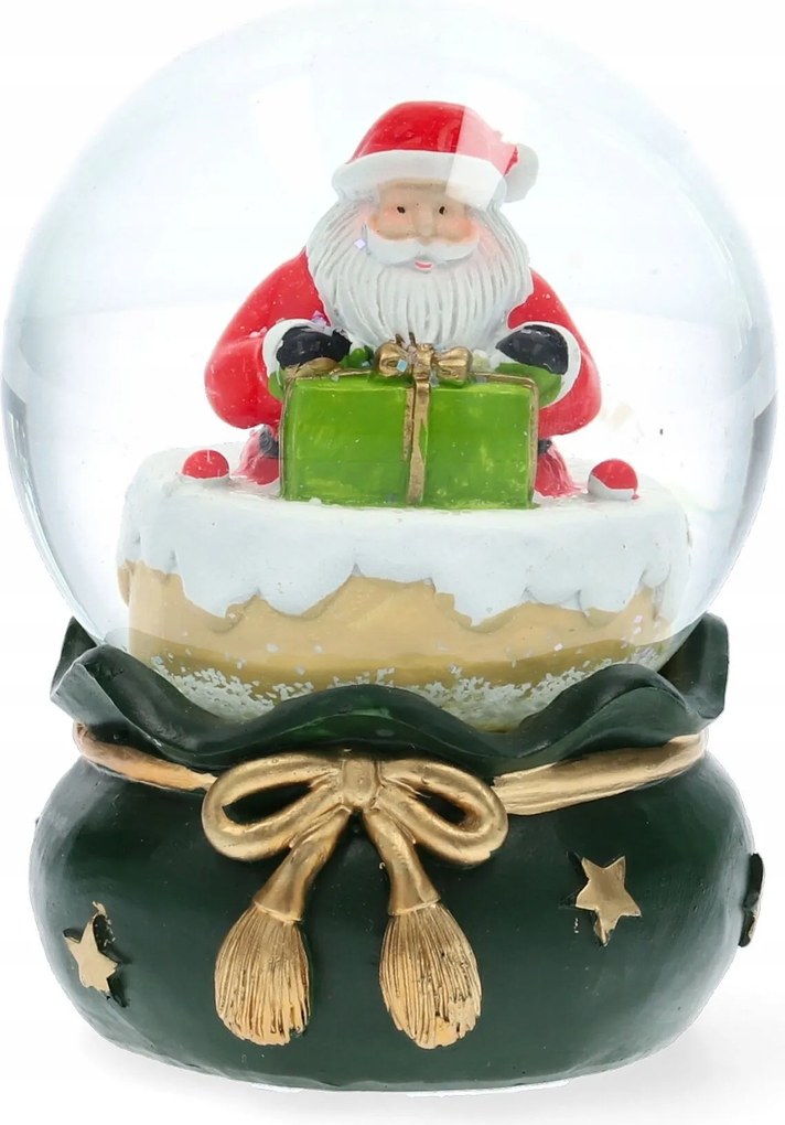 Ronie hógömb Mikulással L 10x14 cm Homla