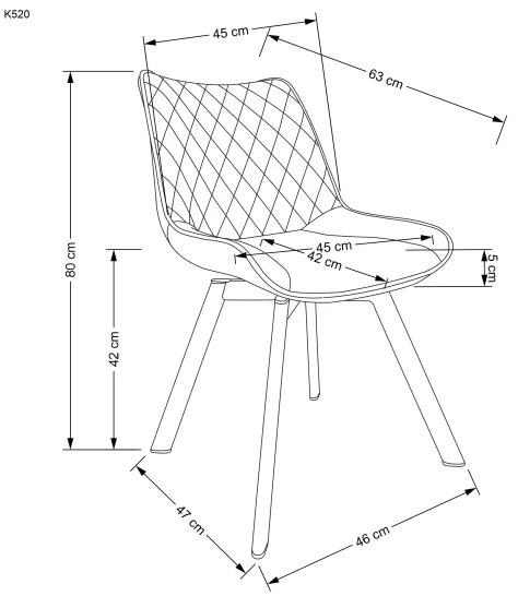 Étkezőszék OMBRA 1 db fekete