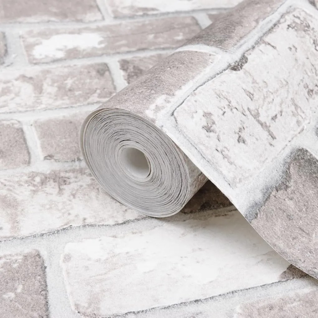szürke téglamintás nem szőtt 3D tapéta 10 x 0,53 m