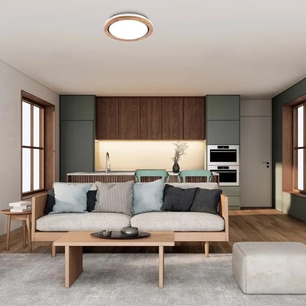 LED fürdőszobai mennyezeti lámpatest LED/24W/230V átm. 39 cm IP44 tölgy