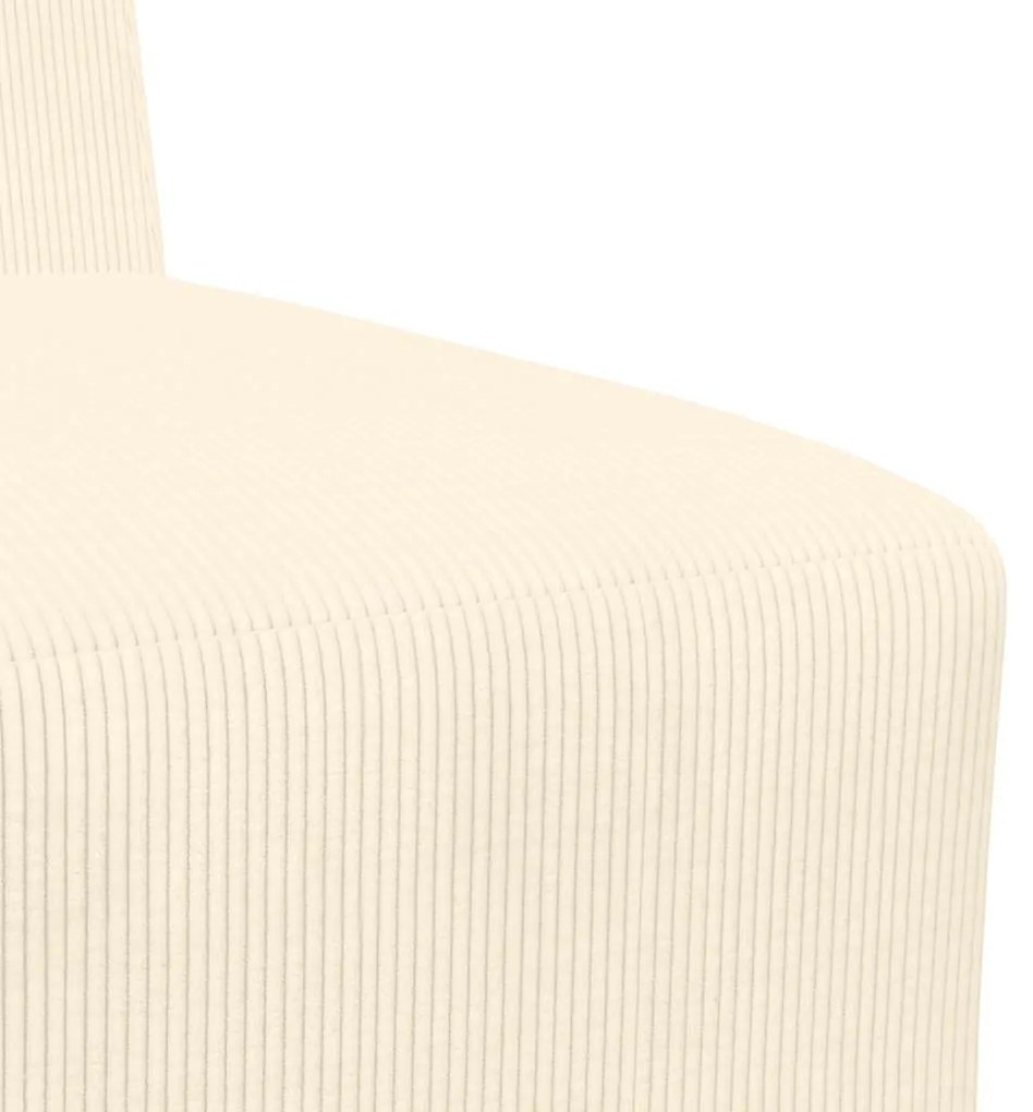 krémszínű kordbársony szövet kanapéfotel 55 cm