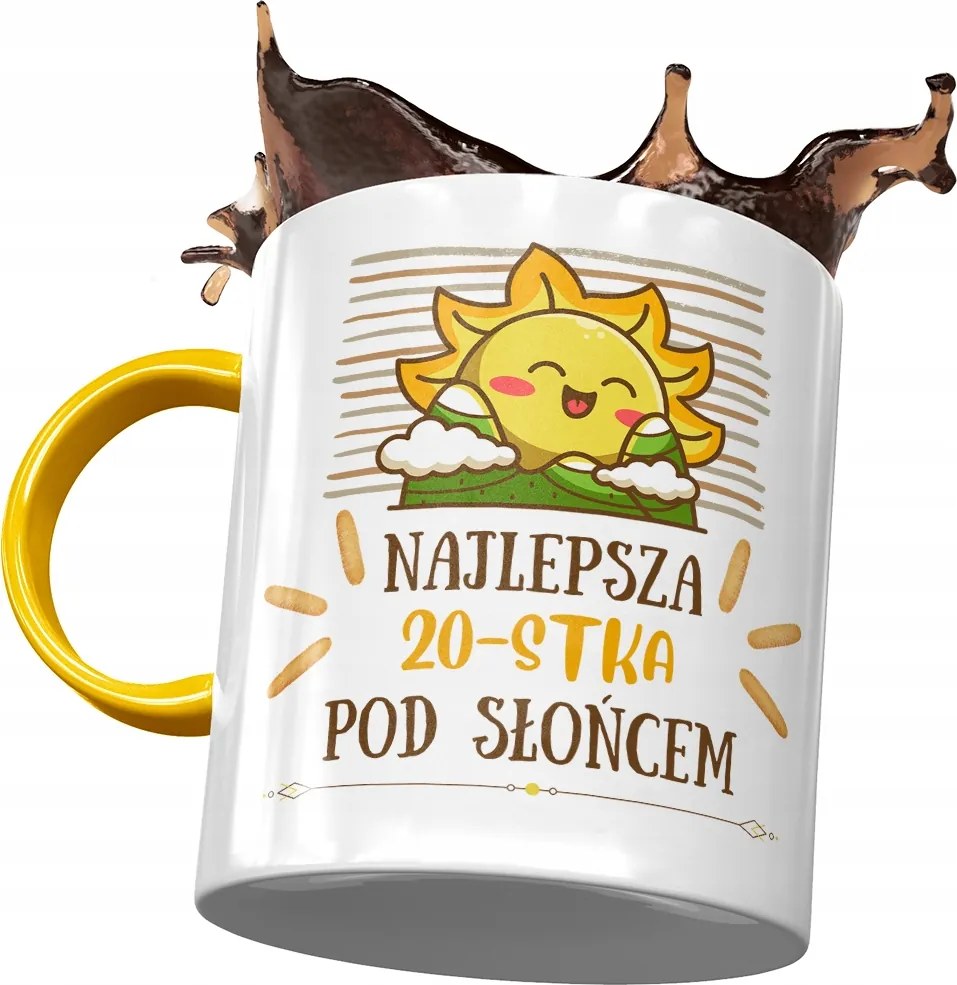 Sárga Bögre Születésnapra 20 20. 20-as Ajándék Nyomtatott Fotóval