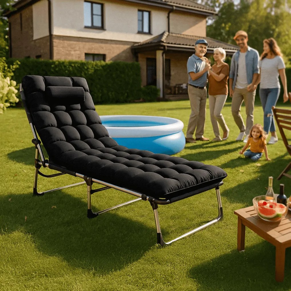 Kempingágy Fekete VENUS