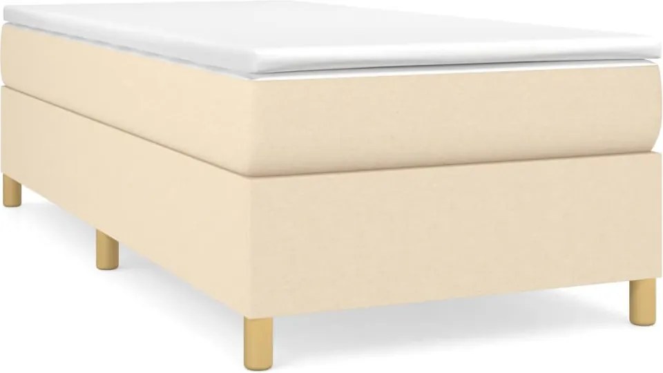 vidaXL krémszínű szövet rugós ágy matraccal 100 x 200 cm