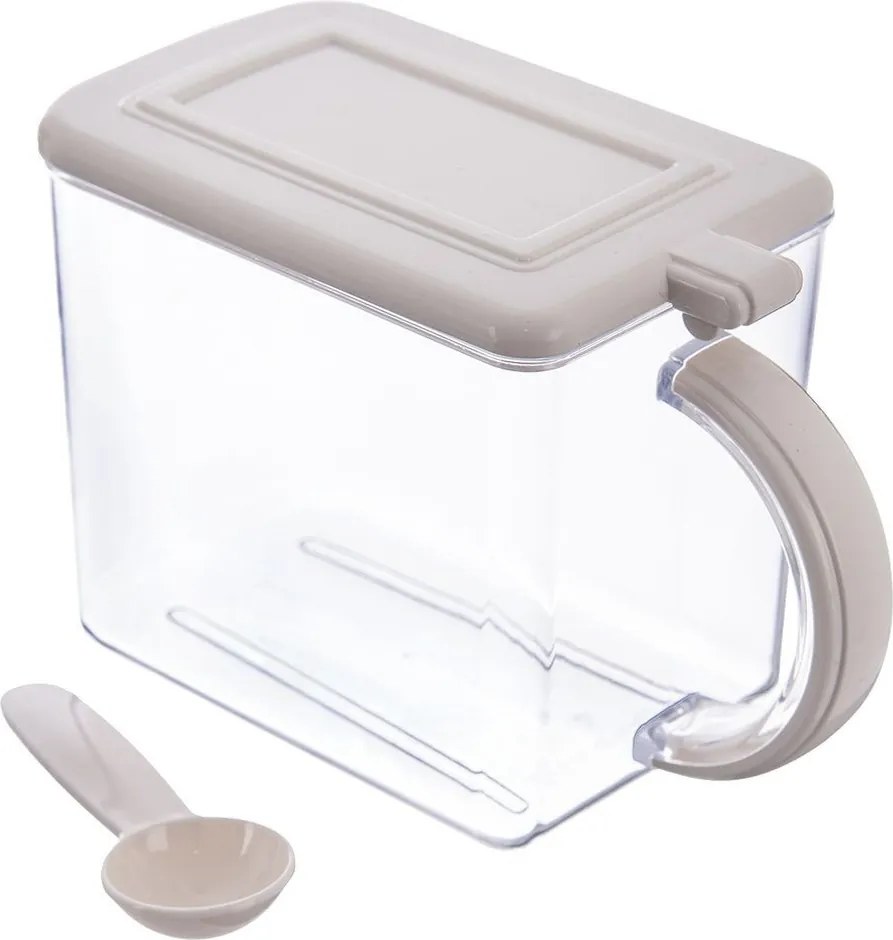 Ömlesztett Termékek Tartálya Liszt Cukor Kanállal Légmentesen Záródó 1 L