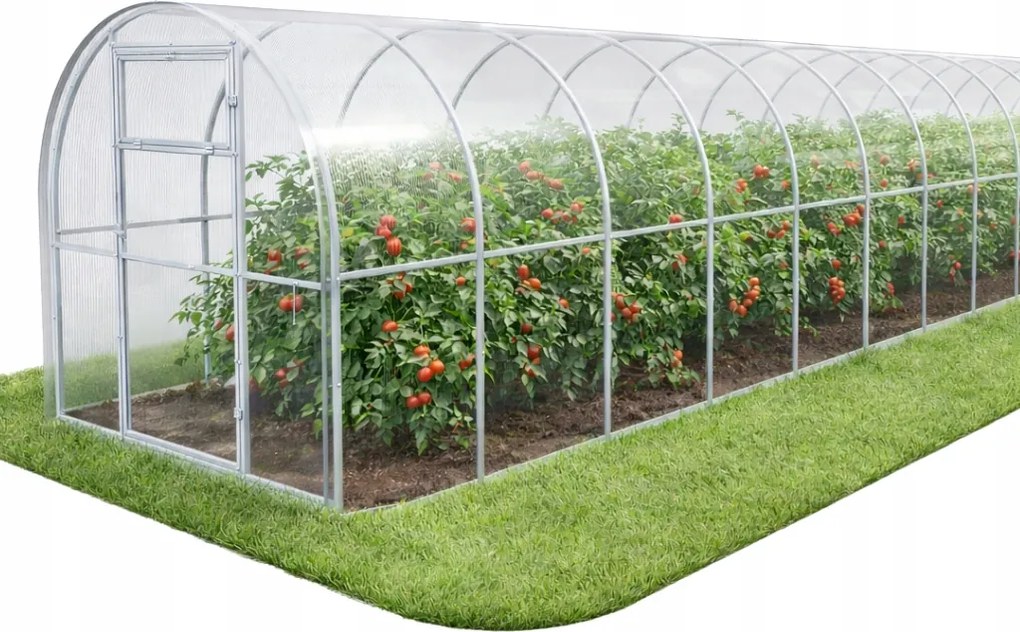 Polikarbonát üvegház Kerti alagút 2x12 m profilok 20x20 polikarbonát 6mm