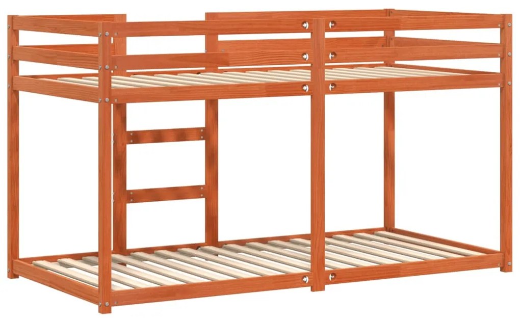viaszbarna tömör fenyőfa emeletes ágy 90x190 cm