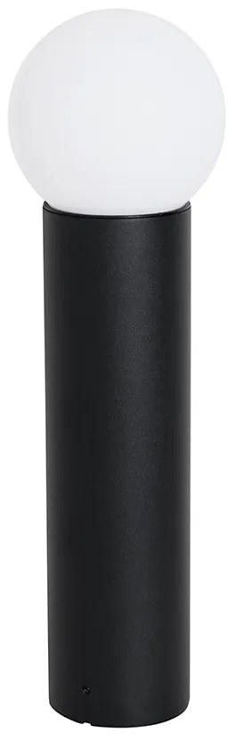 Fekete kültéri állólámpa opál üveggel 50 cm IP44 - Huma