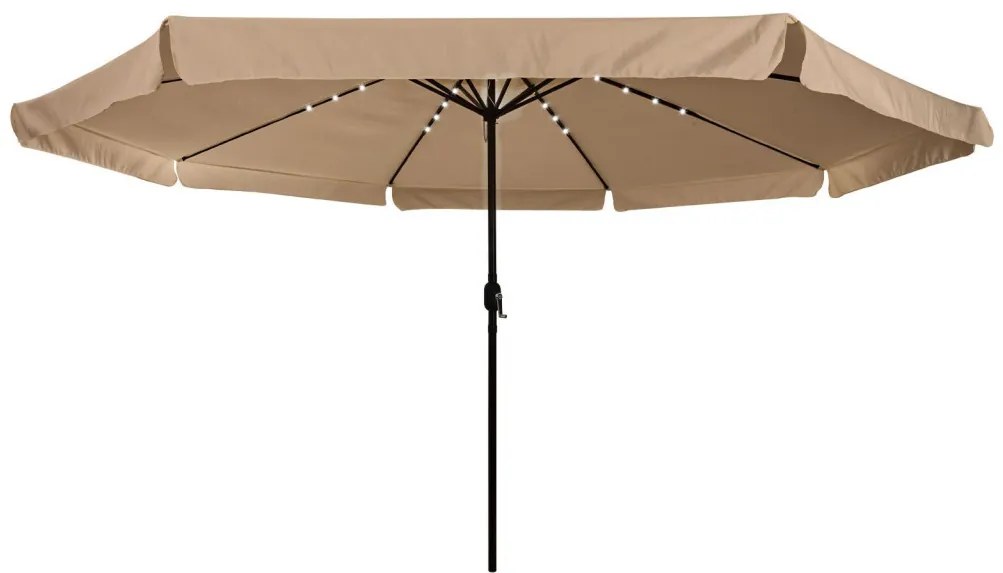 Kerti Napernyő LED Fényekkel ø395x245 cm Taupe