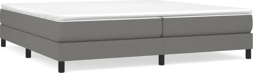 vidaXL sötétszürke szövet rugós ágy matraccal 200 x 200 cm