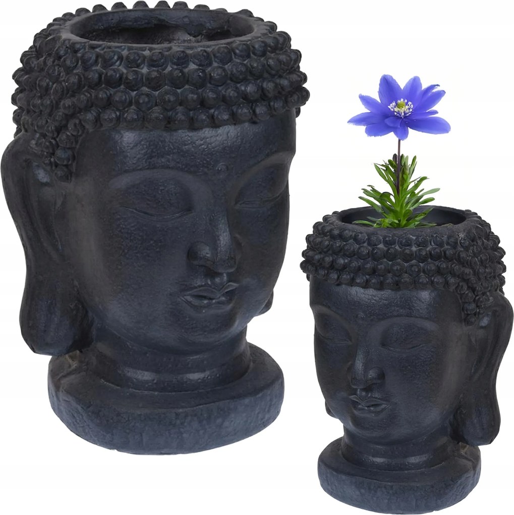 Virágtartó Buddha fej 35 cm Fedő Buddha Dekoráció Terasz Erkély