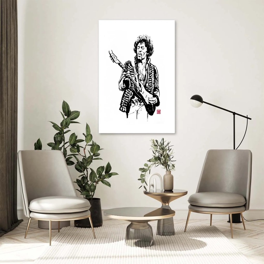 Gario Vászonkép Jimi Hendrix - Péchane Méret: 80 x 120 cm