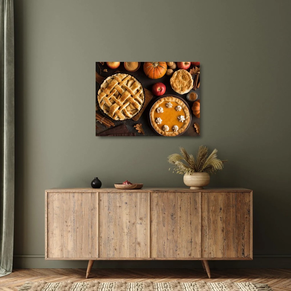 Üveg kép - Tökös pite (70x50 cm)