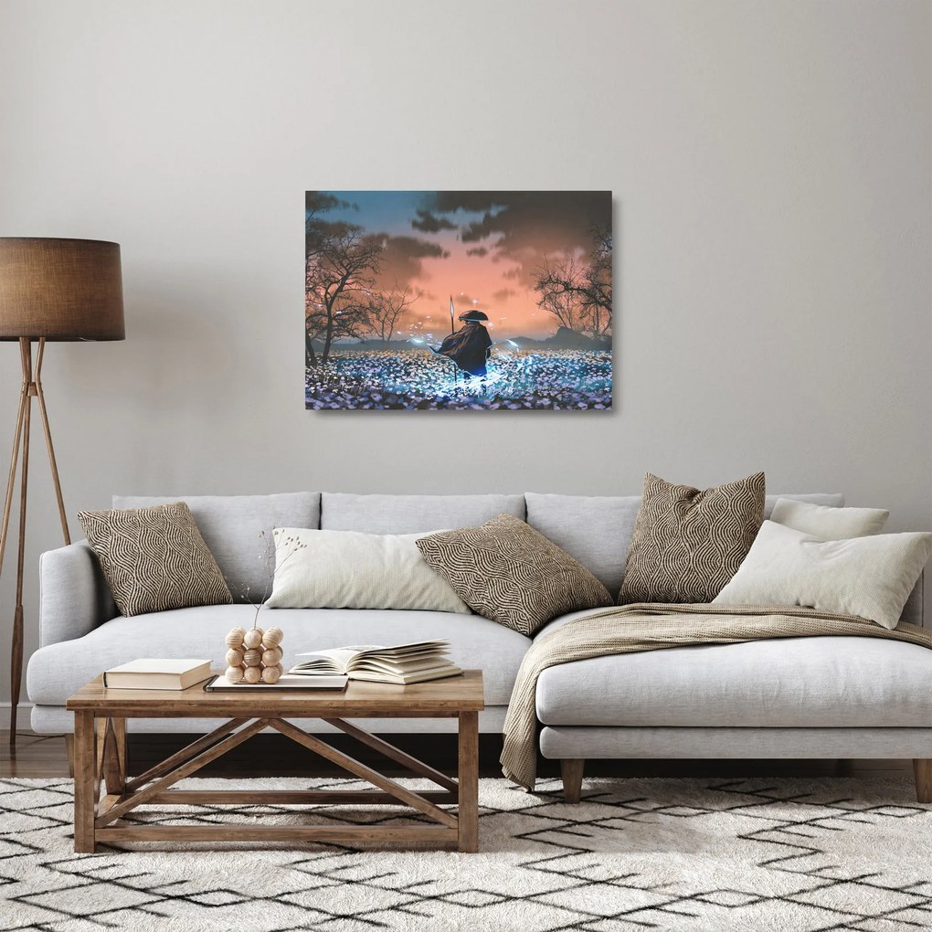 Üveg kép - Egy harcos illusztrációja (70x50 cm)