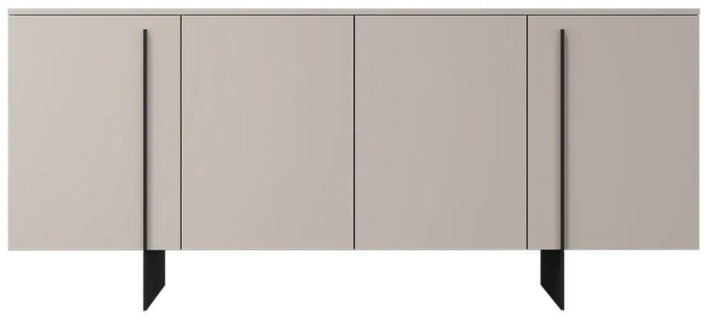 Larena komód 200 cm három fiókkal - kasmír / fekete lábak