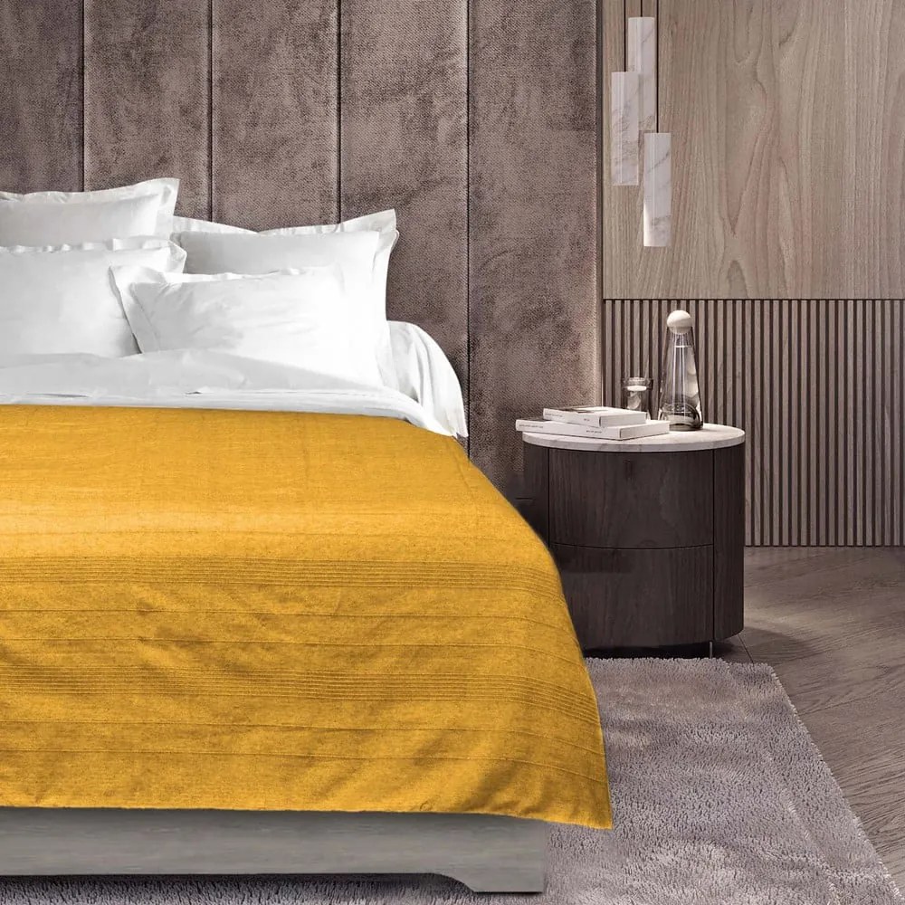 Sárga ágytakaró 180x220 cm Lucile – douceur d'intérieur