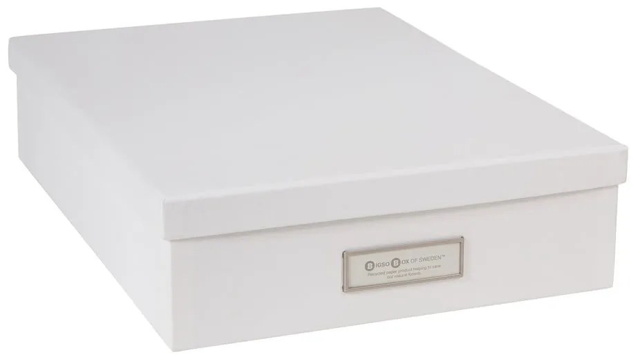 Oskar fehér irattartó doboz címkével, A4 - Bigso Box of Sweden