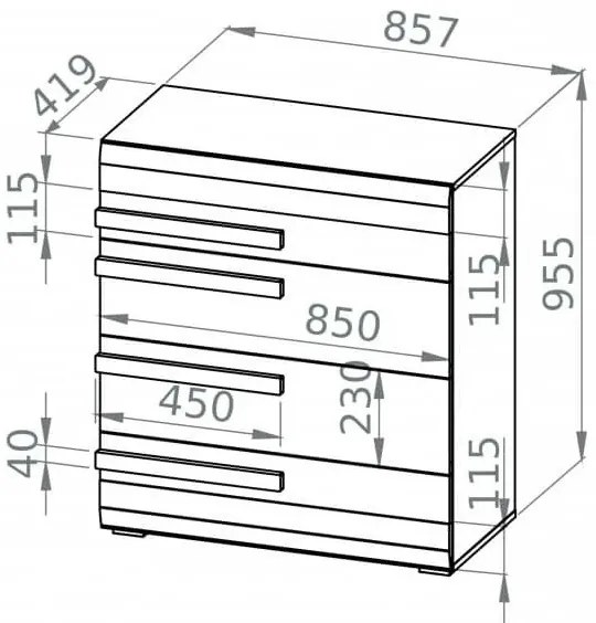 Szekrény SARPA 96x86 cm fehér/barna