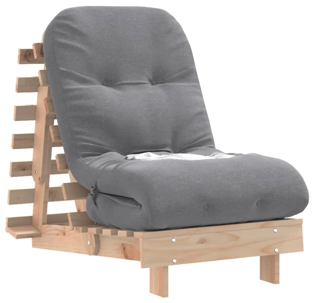 tömör fenyőfa futon kanapéágy matraccal 60 x 206 x 11 cm