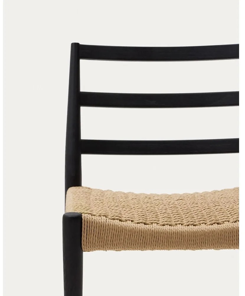 Fekete-natúr színű tölgyfa étkezőszék szett 2 db-os Analy – Kave Home