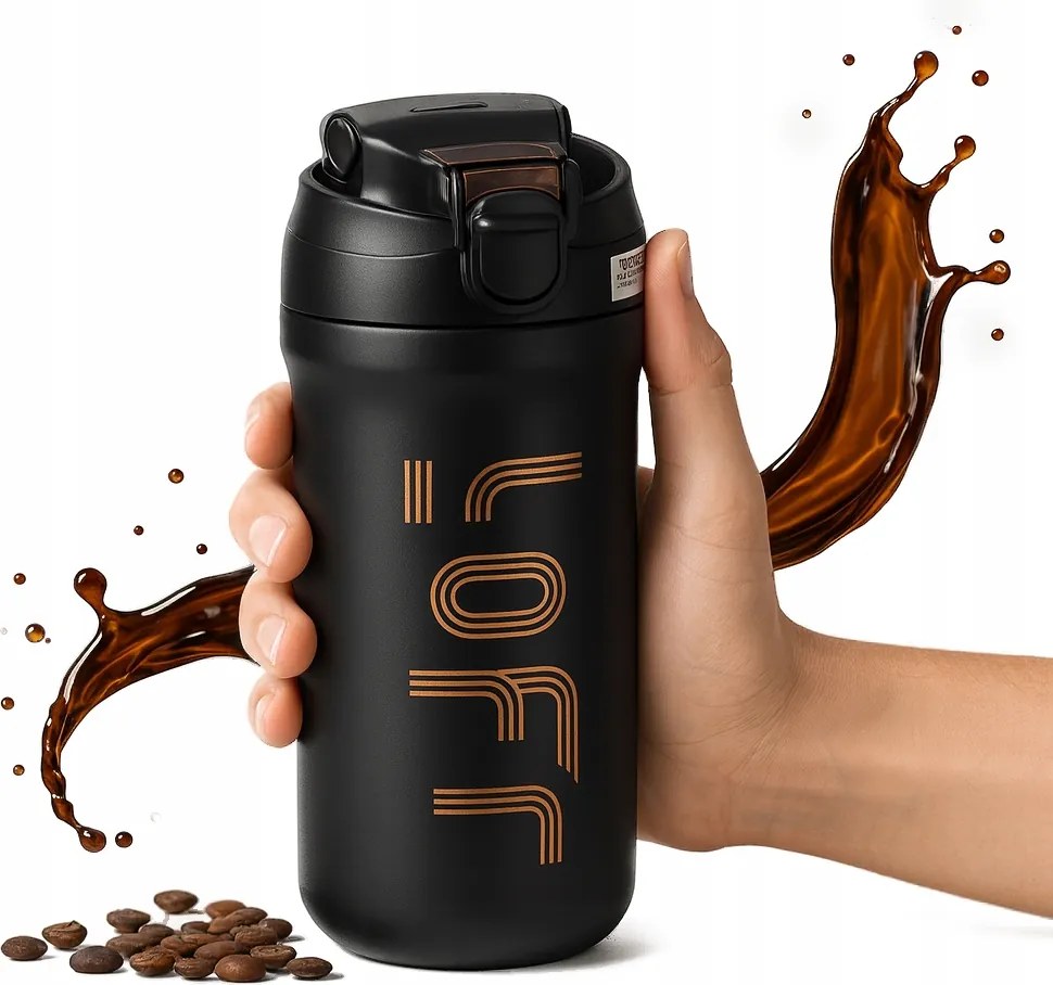 Masszív Termoszbögre Kávéhoz, Teához, Meleg Italokhoz, Kényelmes Termosz 500ML