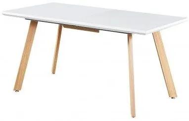 Étkezőasztal, bővíthető, 160x80 cm, fehér - VIKING