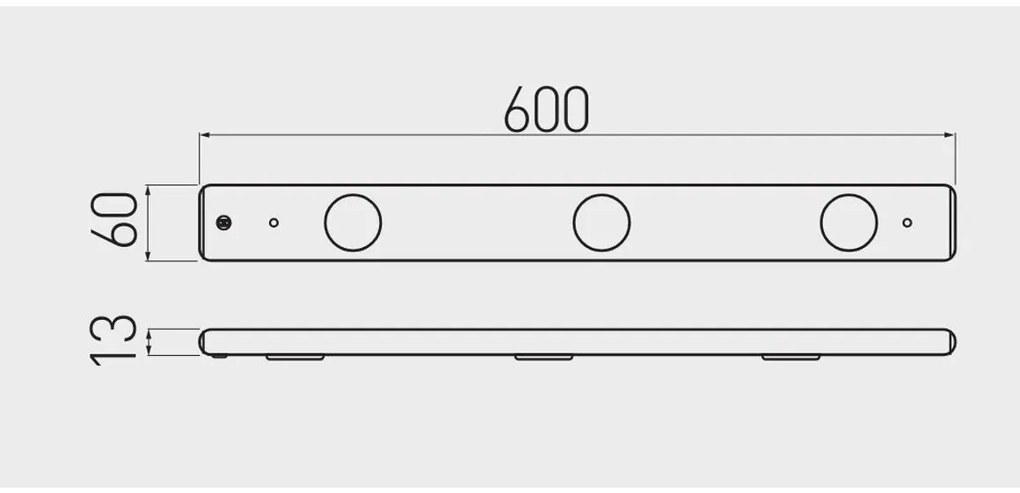 LED Lámpatest, ROTA, hideg fehér, 600*60mm, 310lm, 5,5W, csatlakozóval, kábellel