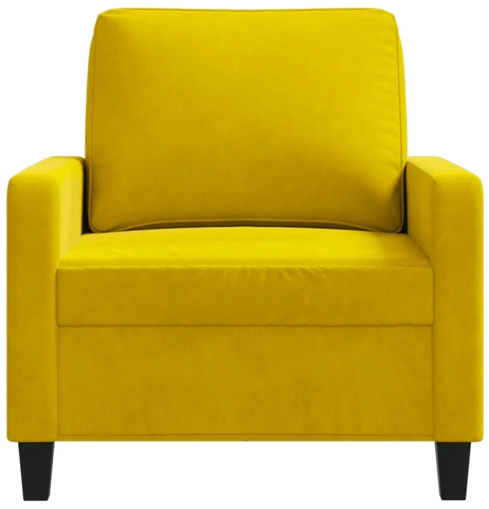 sárga bársony kanapéfotel 60 cm