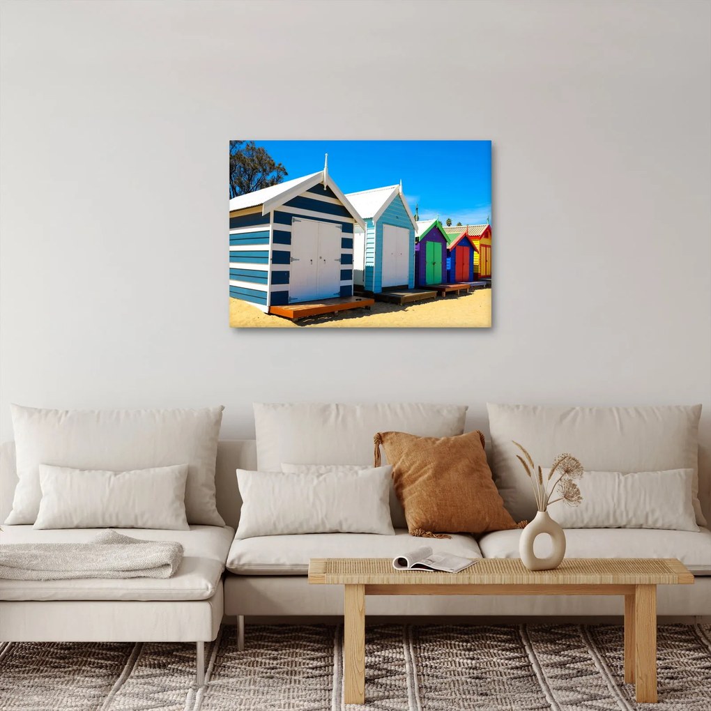 Kép - Brighton Beach, Melbourne, Ausztrália (70x50 cm)