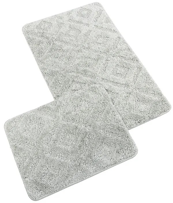 Bellatex Fürdőszoba szőnyeg szett kivágás nélkül BANYSILVER világosszürke, 60 x 100, 60 x 50 cm