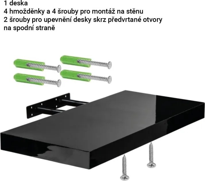 STILISTA Fali polc szett 2 db 70 cm fehér fény