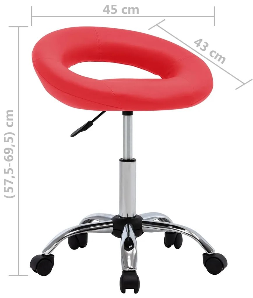 piros műbőr forgó étkezőszék