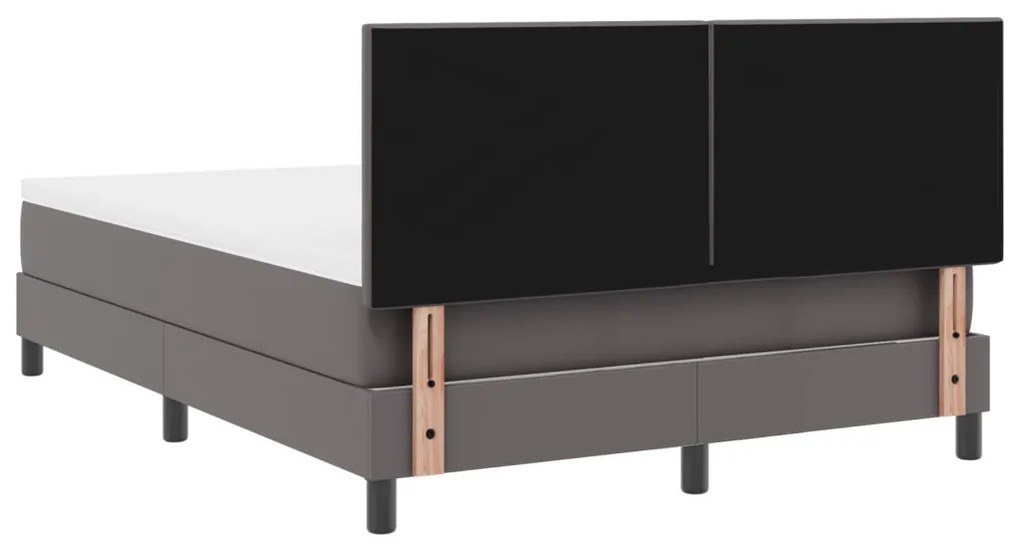Boxspring ágy matraccal Szürke 140x190 cm Műbőr